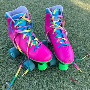 Jojo Siwa Rainbow Pink and Green Roller Skates